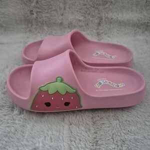 Original Squishmallows Kids Pink Strawberry Slide Sandals